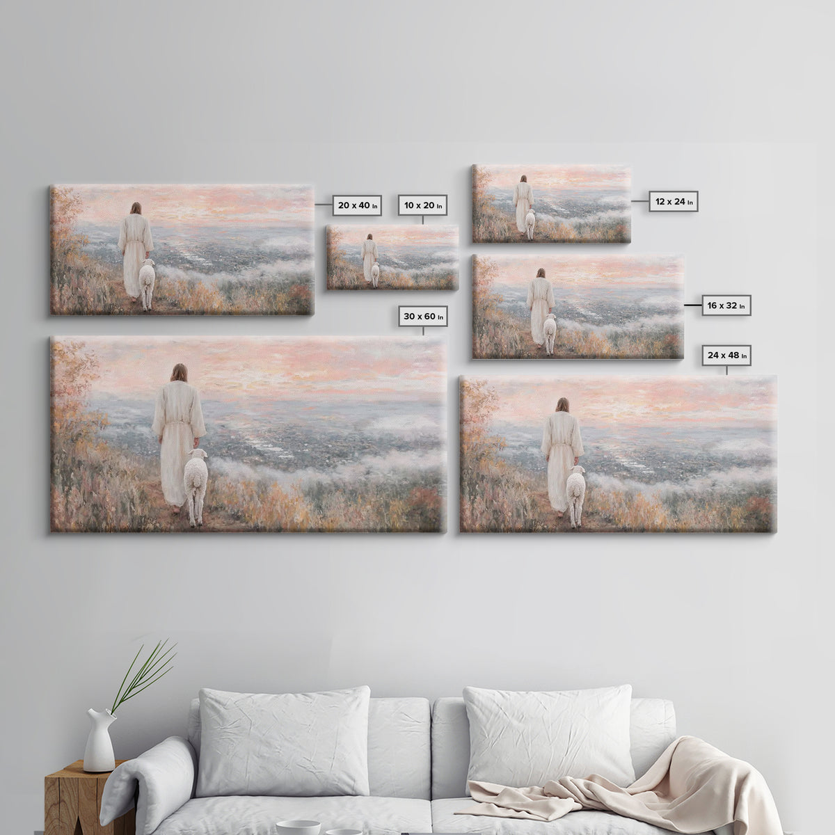 Hillside Blessing – Framed Canvas Print – Jesus Painting – Christian Art Canvas – Christian Wall Art – Christmas Art – Christian Gift – Fai