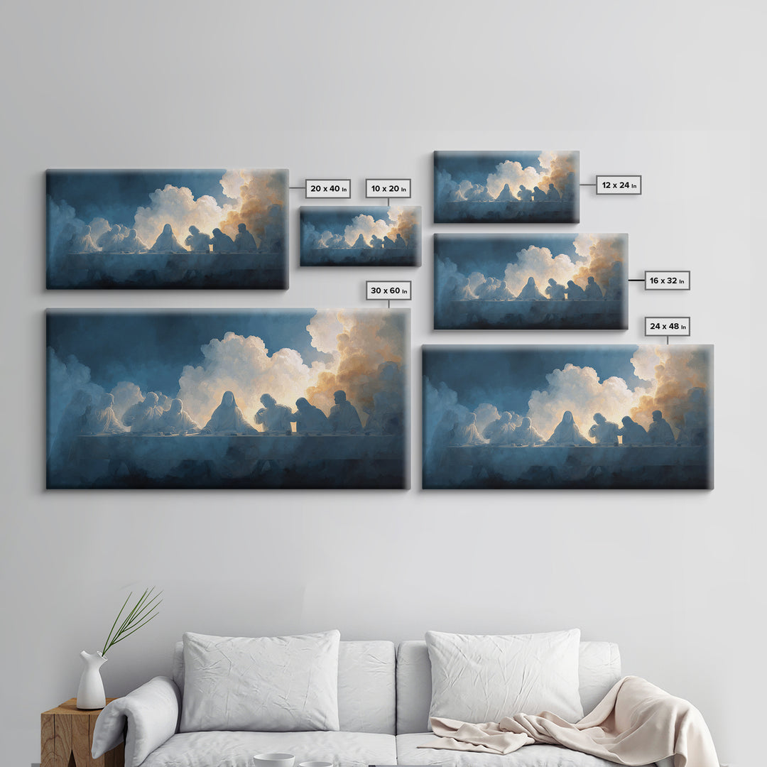 Divine Table Glory | Framed Canvas Print | Christian Wall Art | Jesus Painting | Christian Art Canvas | Modern Christian Art | Christian De