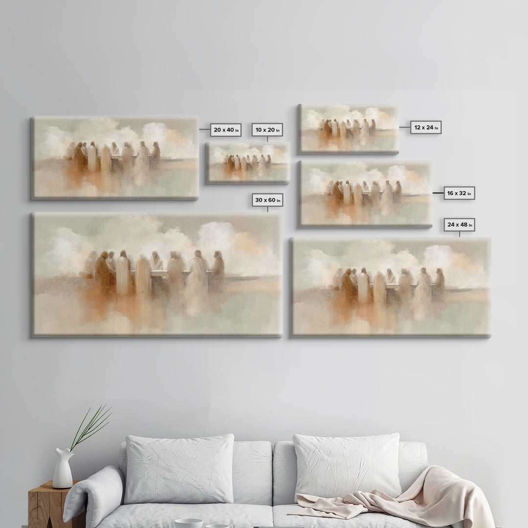 Sacred Table Harmony – Framed Canvas Print – Christian Art Canvas – Christian Wall Art – Christian Art – Modern Christian Painting – Christ
