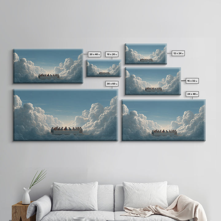 Celestial Banquet Rise – Framed Canvas Print – Christian Art – Christian Wall Art – Christian Art Canvas – Jesus Painting – Christian Gift