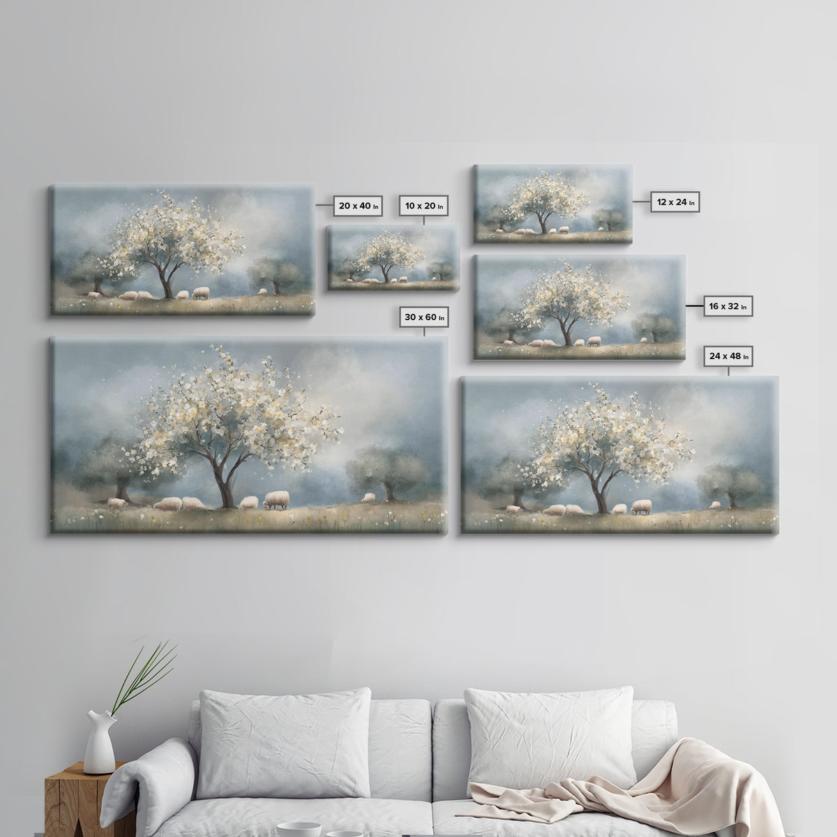 Graceful Spring Field | Framed Canvas Print | Christian Wall Art | Christian Art Canvas | Christian Painting | Christmas Art | Christian Gi
