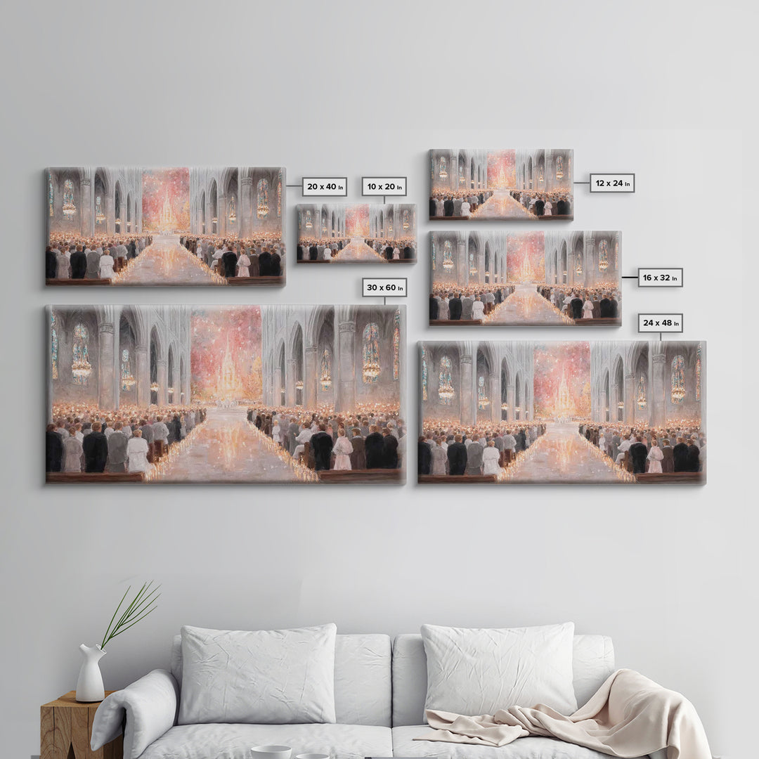 Advent Gathering Glow – Framed Canvas Print – Christian Art Canvas – Christian Christmas Art – Christmas Art Work – Christian Wall Art – Ch