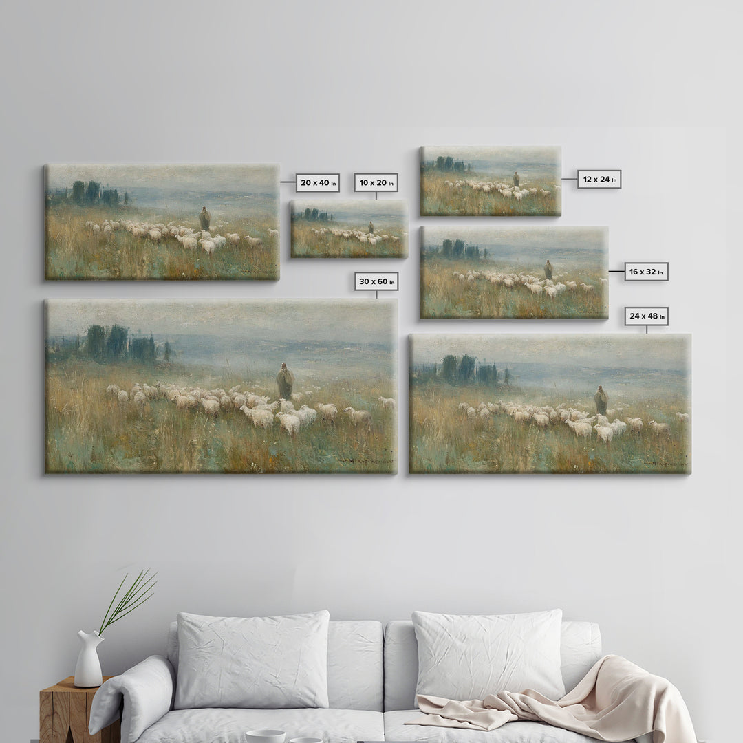 Morning Shepherd Light, Framed Canvas Print, Christian Wall Art, Jesus Painting, Christian Art Canvas, Christian Art, Christian Gift Ideas