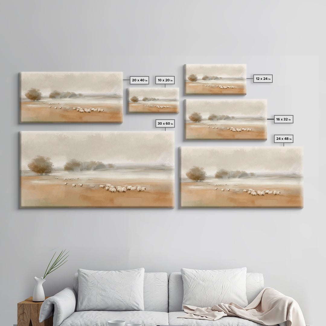 Pastoral Dawn – Framed Canvas Print – Christian Wall Art – Christian Art Canvas – Jesus Painting – Christian Christmas Art