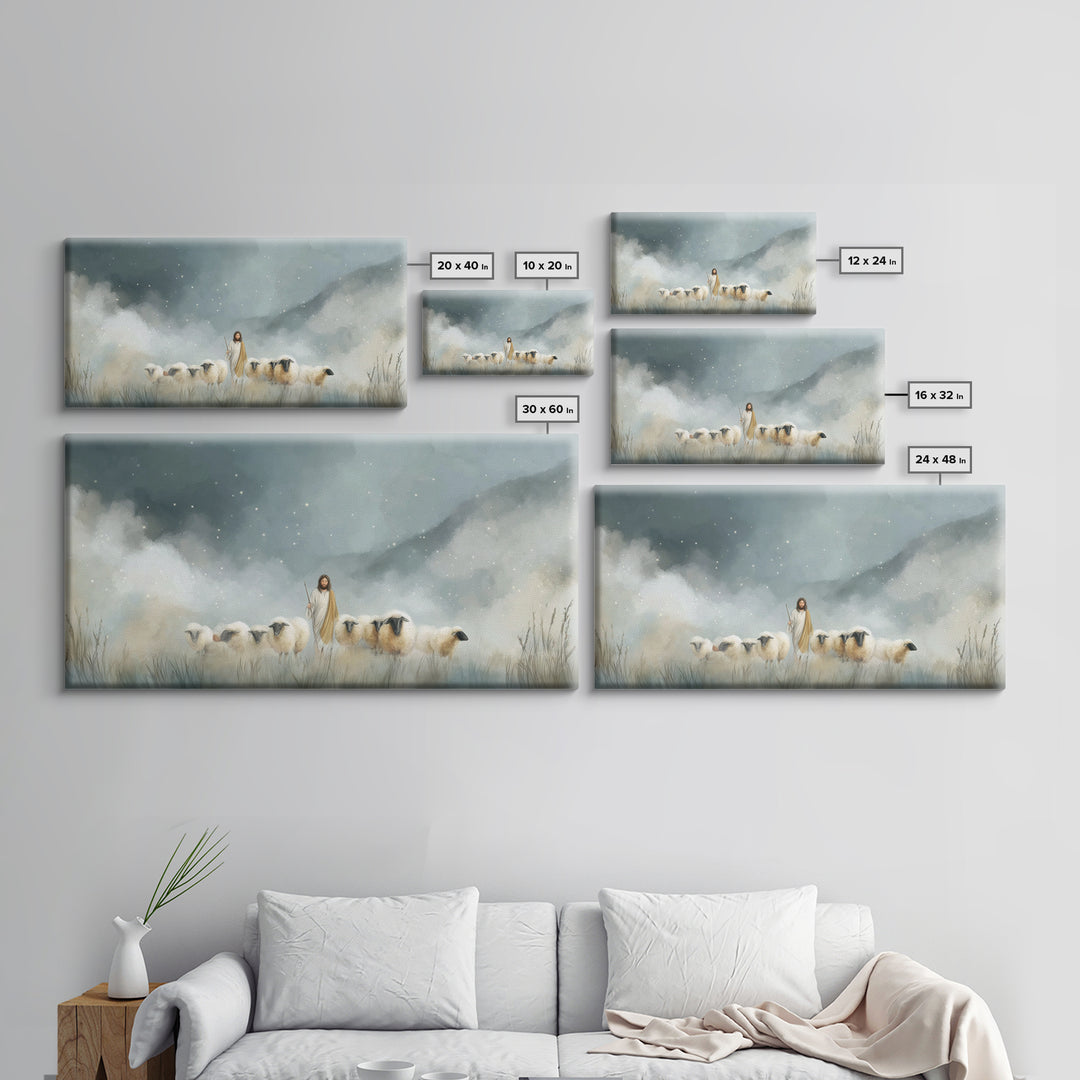 Starry Guidance – Framed Canvas Print, Christian Christmas Art, Christian Art Canvas, Christian Wall Art, Jesus Painting, Christmas Wall Ar