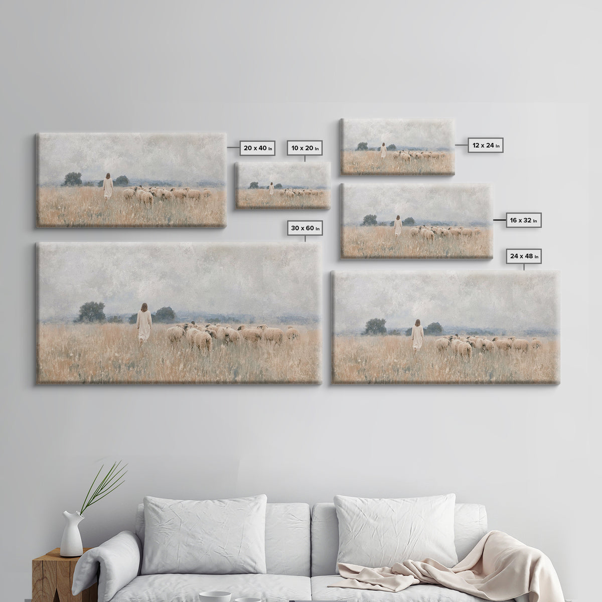 Quiet Field Grace – Framed Canvas Print – Christian Art Canvas – Christian Christmas Art – Christian Wall Art – Christmas Art – Jesus Paint