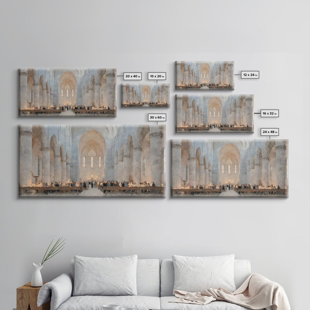 Midnight Mass Grace – Framed Canvas Print – Christian Wall Art – Christmas Art – Christian Art Canvas – Christian Christmas Art – Christian