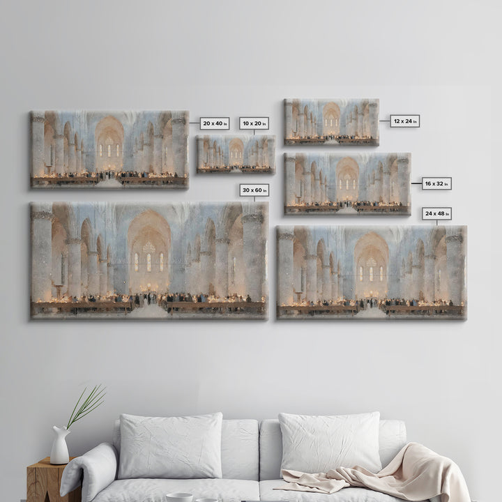 Midnight Mass Grace – Framed Canvas Print – Christian Wall Art – Christmas Art – Christian Art Canvas – Christian Christmas Art – Christian