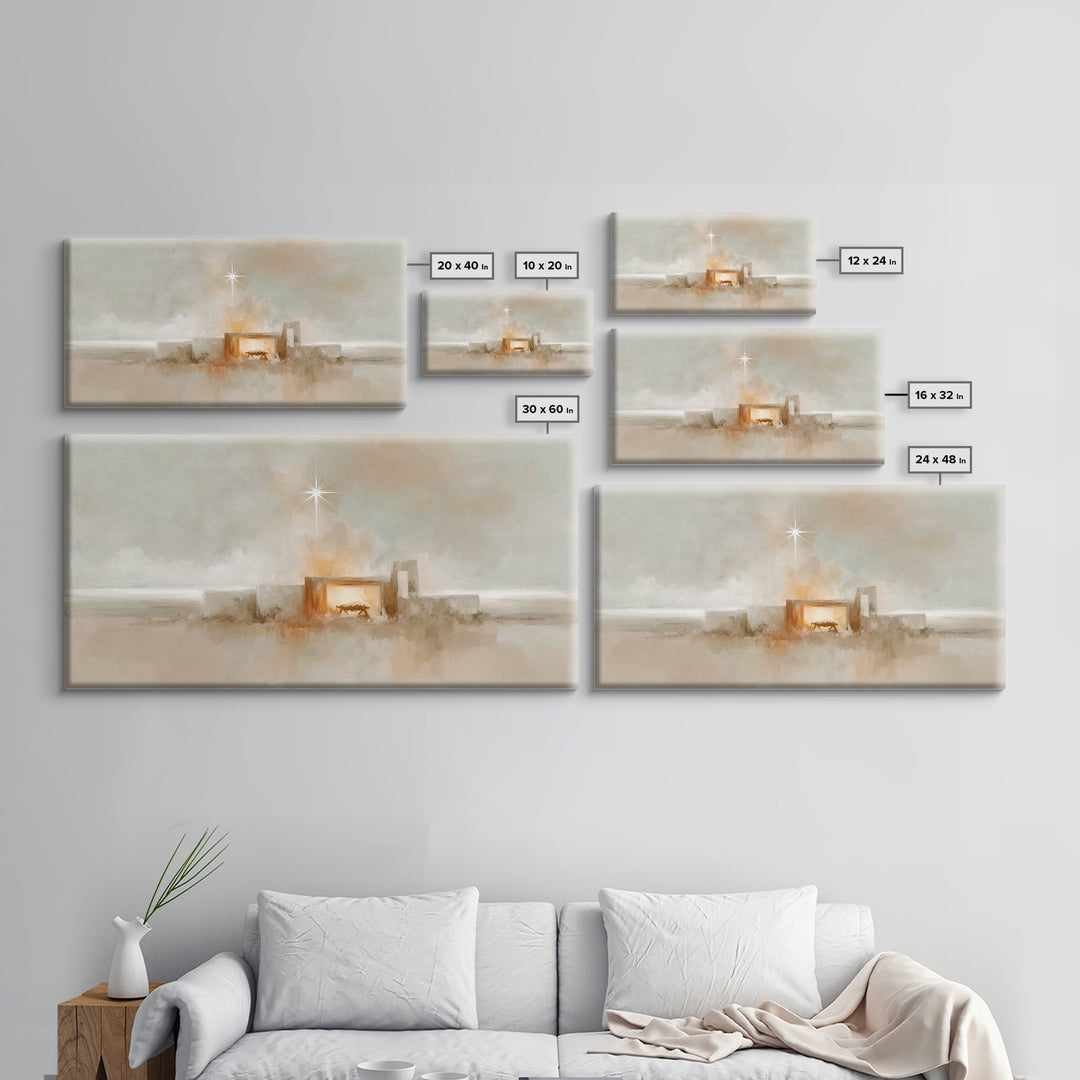 Holy Manger Light – Framed Canvas Print – Christian Christmas Art – Christian Art Canvas – Christian Wall Art – Christmas Art – Christian A
