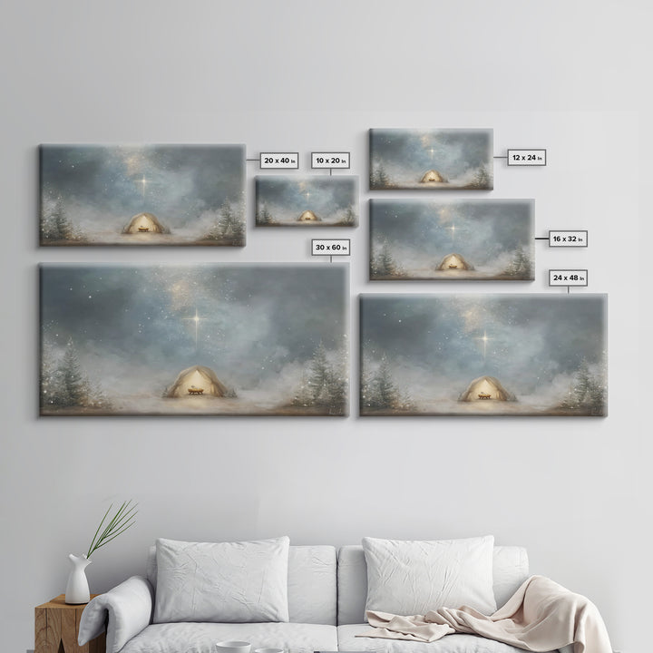 Heavenly Night Star – Framed Canvas Print – Christian Art Canvas – Christian Christmas Art – Christian Wall Art – Christmas Art – Christian