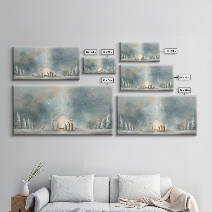 Adoration In Light, Framed Canvas Print, Christian Art Canvas, Christian Christmas Art, Christian Art, Christian Wall Art, Christmas Art