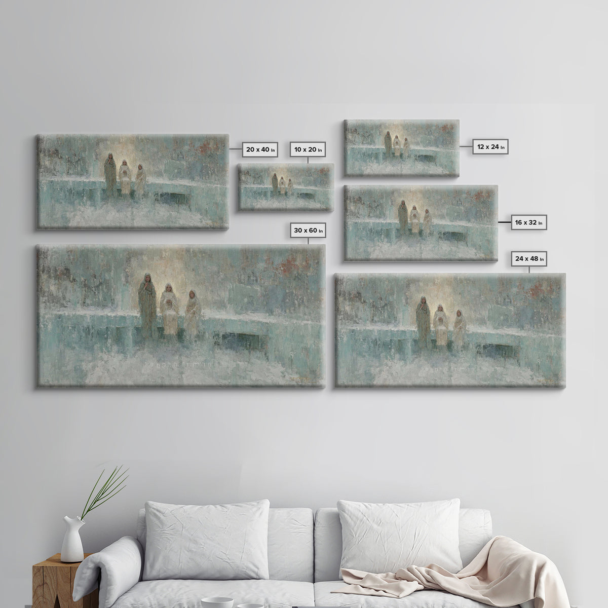 Family Of Light, Framed Canvas Print, Christian Art Canvas, Christian Art, Christian Christmas Art, Christmas Art, Christian Wall Art