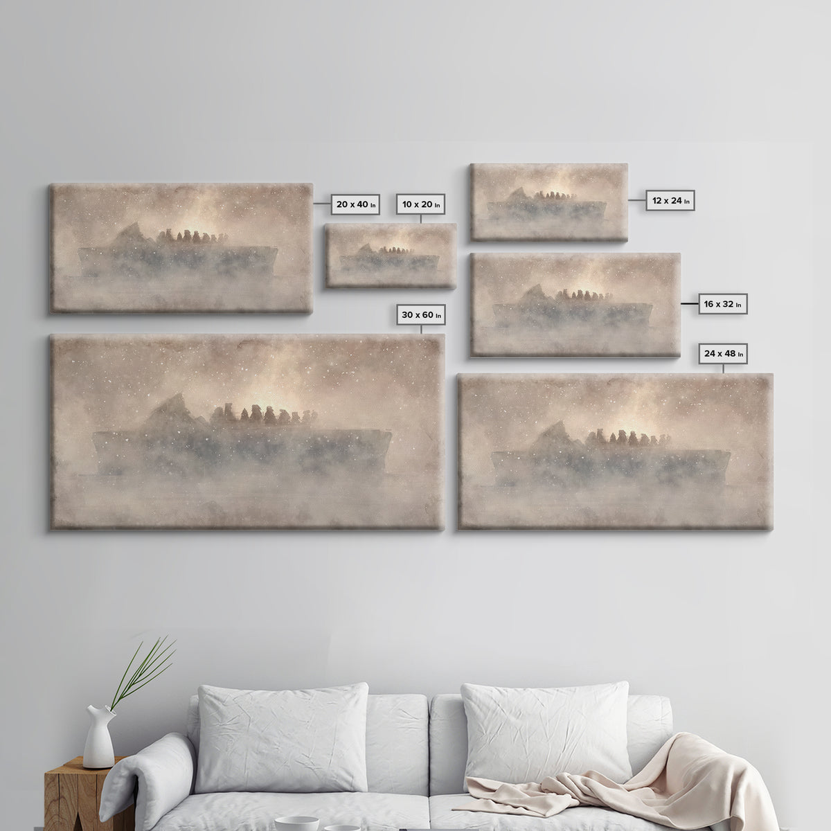 Silent Nativity Night – Framed Canvas Print – Christian Christmas Art – Christian Art – Christmas Art – Christian Art Canvas – Christian Wa