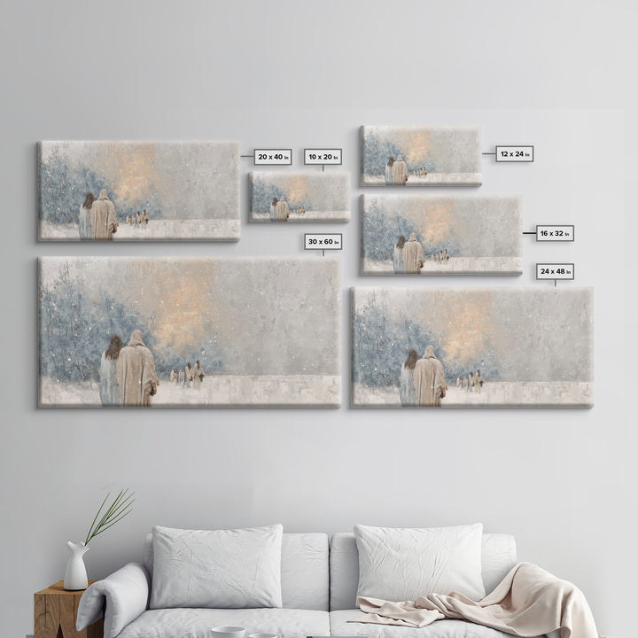 Winter Pilgrims – Framed Canvas Print – Christian Wall Art – Christian Art Canvas – Jesus Painting – Christian Christmas Art – Christian De