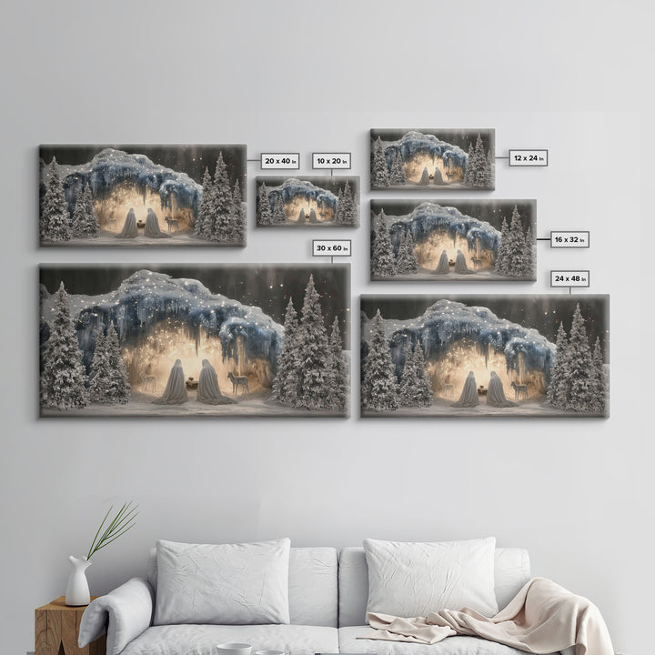 Holy Cave Light – Framed Canvas Print – Christian Art Canvas – Christmas Wall Art – Jesus Christmas Art – Christian Art Print – Christian D