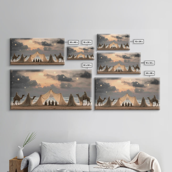 Desert Wanderers – Framed Canvas Print – Christian Art Print – Christian Wall Art – Jesus Painting – Christmas Canvas Wall Art – Christian