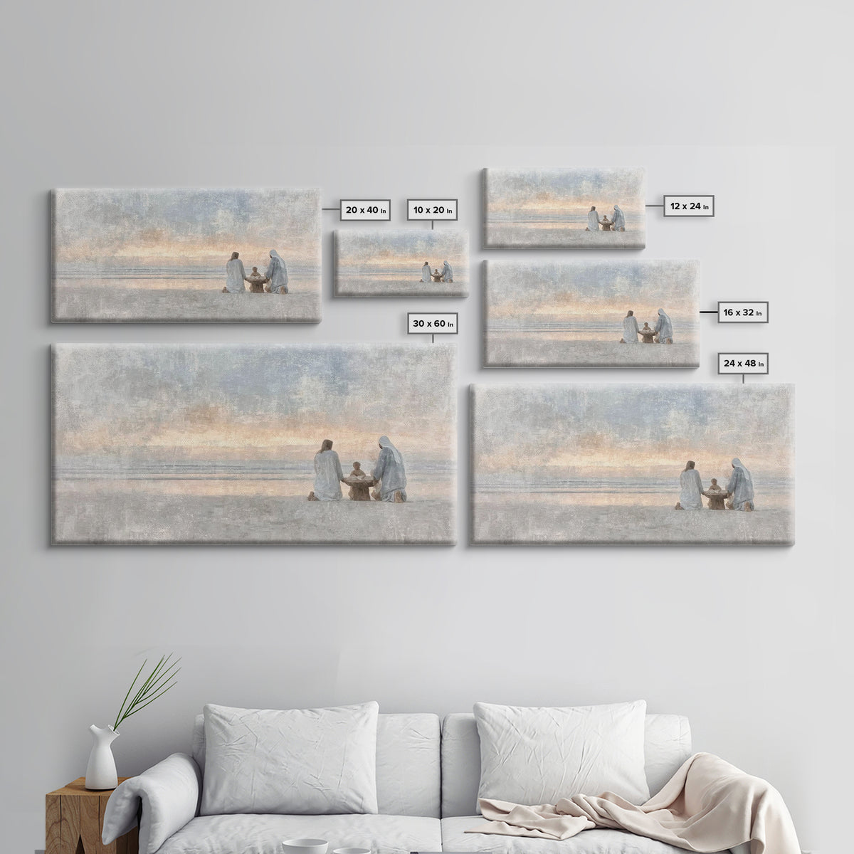 Sandy Nativity – Framed Canvas Print – Christian Art Canvas – Christmas Wall Art – Christian Christmas Art – Christian Decor For Home – Chr