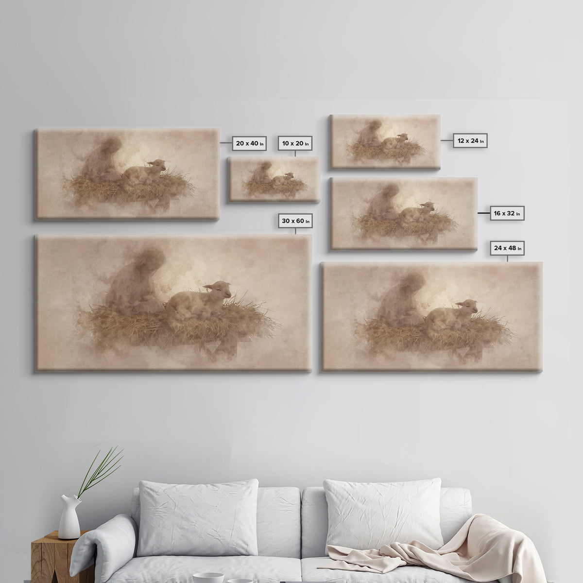 Lamb of Peace – Framed Canvas Print – Christian Wall Art – Christian Art Canvas – Christian Christmas Art – Jesus Painting – Christian Deco