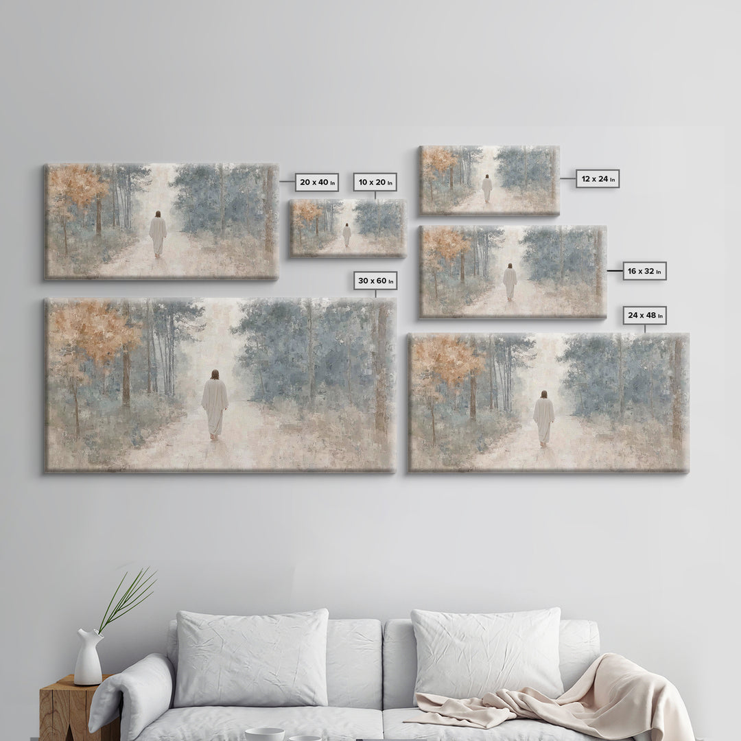 Path of Grace – Framed Canvas Print – Christian Art Print – Jesus Painting – Christian Wall Art – Minimalist Christian Art – Christian Art