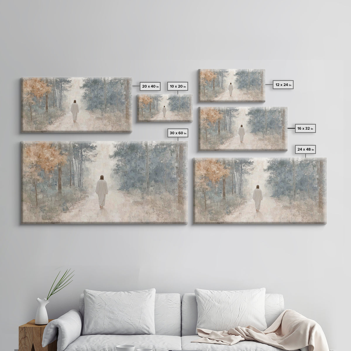 Path of Grace – Framed Canvas Print – Christian Art Print – Jesus Painting – Christian Wall Art – Minimalist Christian Art – Christian Art