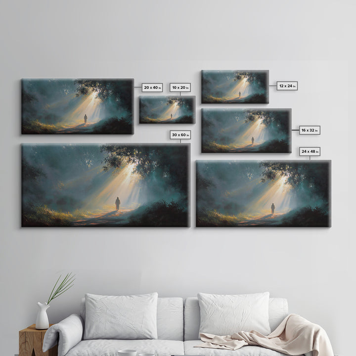 Forest Revelation – Framed Canvas Print – Christian Art Canvas – Jesus Art Print – Christian Wall Art – Moody Christian Art – Large Christi