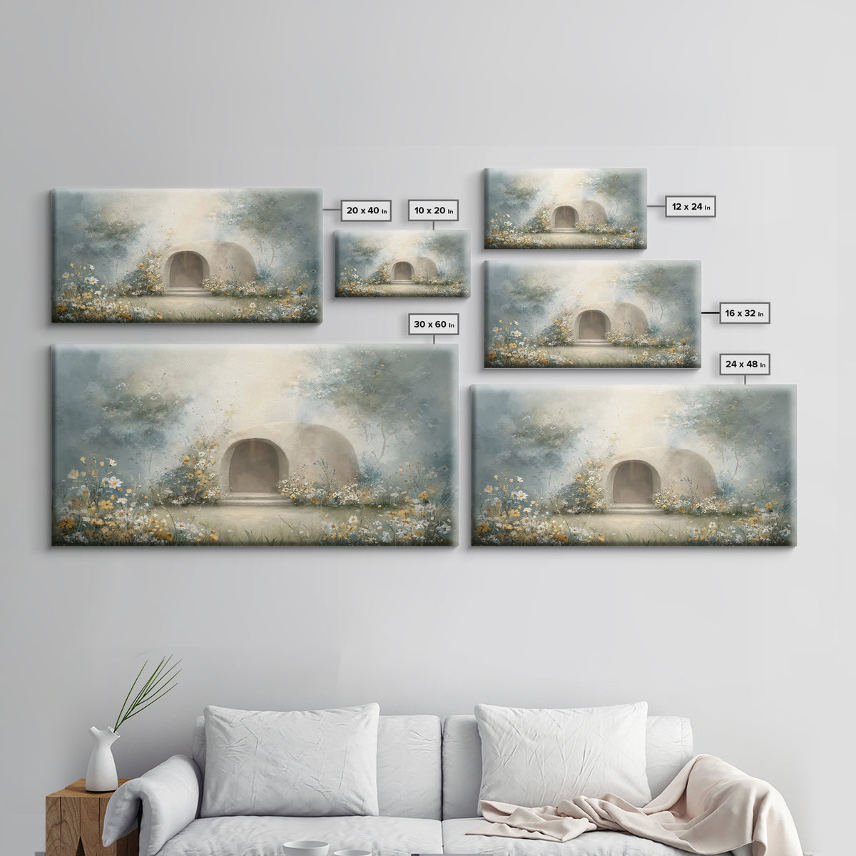 Blooming Sanctuary – Framed Canvas Print – Christian Art – Christian Wall Art – Christian Art Canvas – Christian Decor – Moody Christian Ar