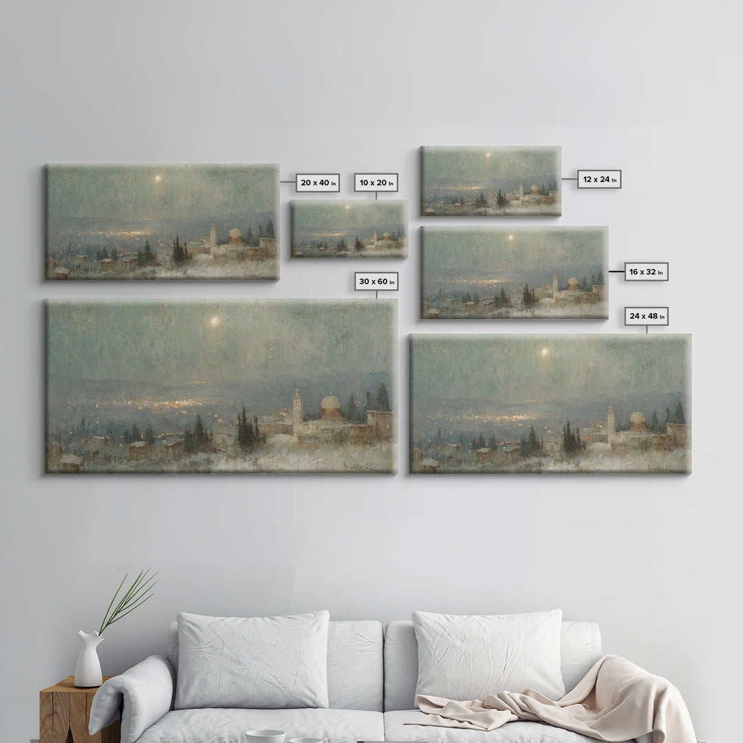 Silent Night Sky | Framed Canvas Print | Christian Art | Christmas Canvas Wall Art | Christian Christmas Art | Subtle Christian Art | Chris