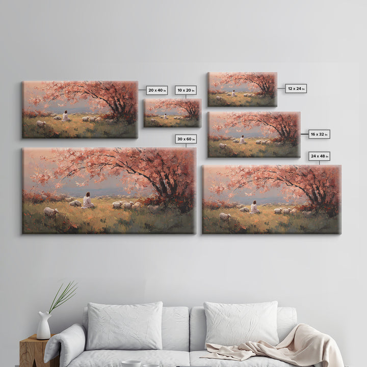 Blossoms Of Grace – Framed Canvas Print – Christian Wall Art – Jesus Painting – Christian Art Canvas – Christmas Art