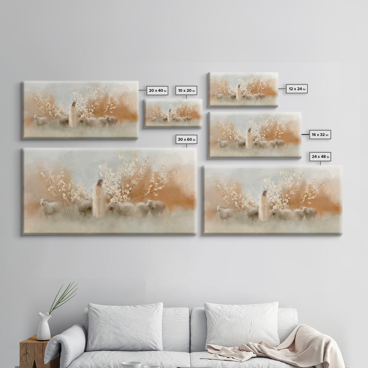 Morning Grace Path | Framed Canvas Print | Jesus Painting | Christian Wall Art | Christmas Art | Christian Art Canvas