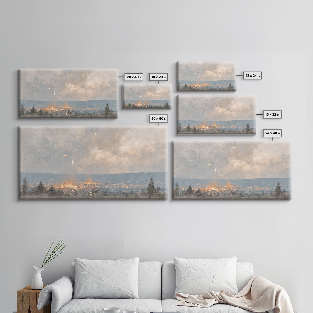 City of Peace – Framed Canvas Print – Christian Wall Art – Christmas Art Prints – Christian Christmas Decor – Christian Art Canvas – Moody