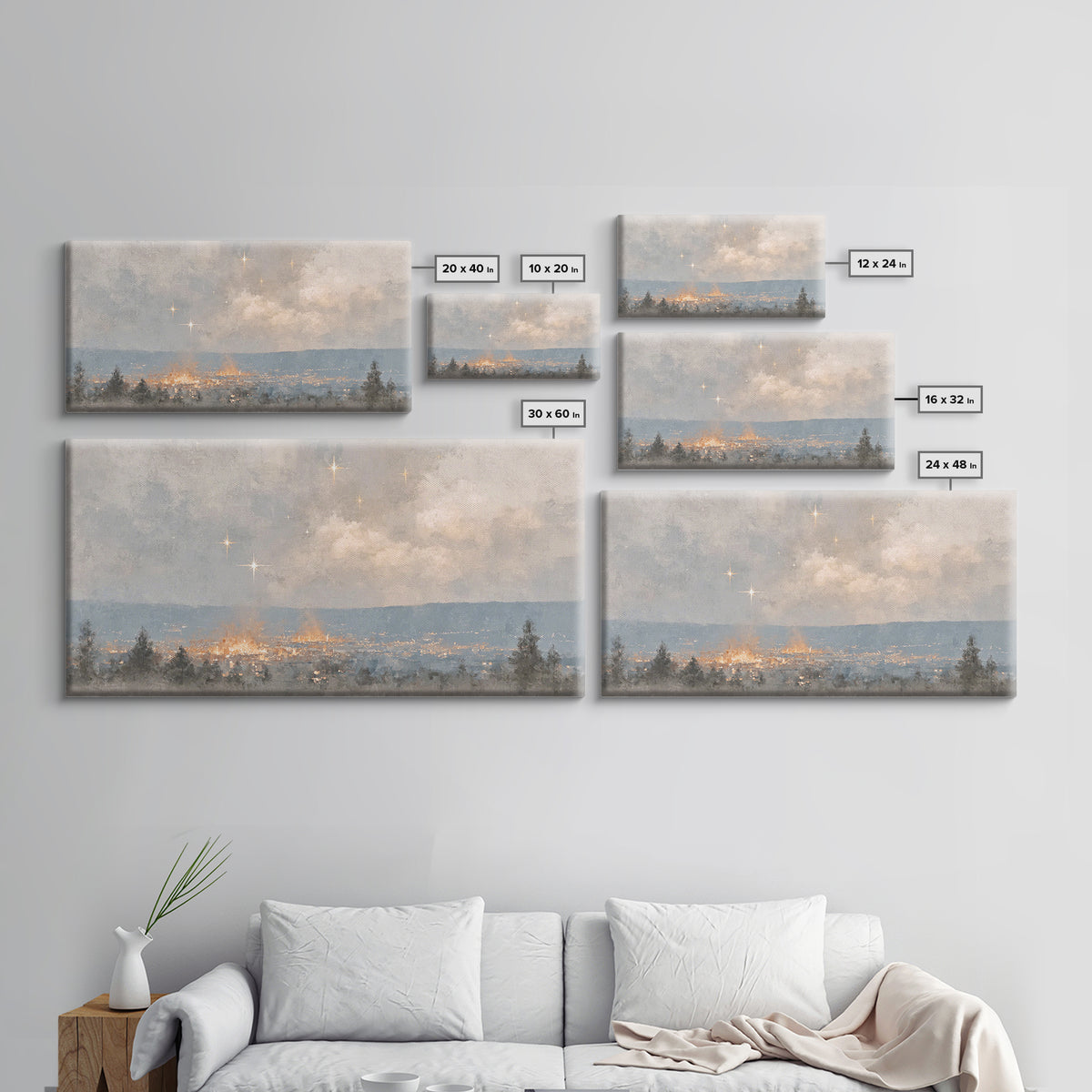 City of Peace – Framed Canvas Print – Christian Wall Art – Christmas Art Prints – Christian Christmas Decor – Christian Art Canvas – Moody