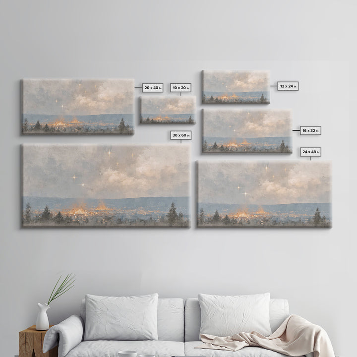City of Peace – Framed Canvas Print – Christian Wall Art – Christmas Art Prints – Christian Christmas Decor – Christian Art Canvas – Moody