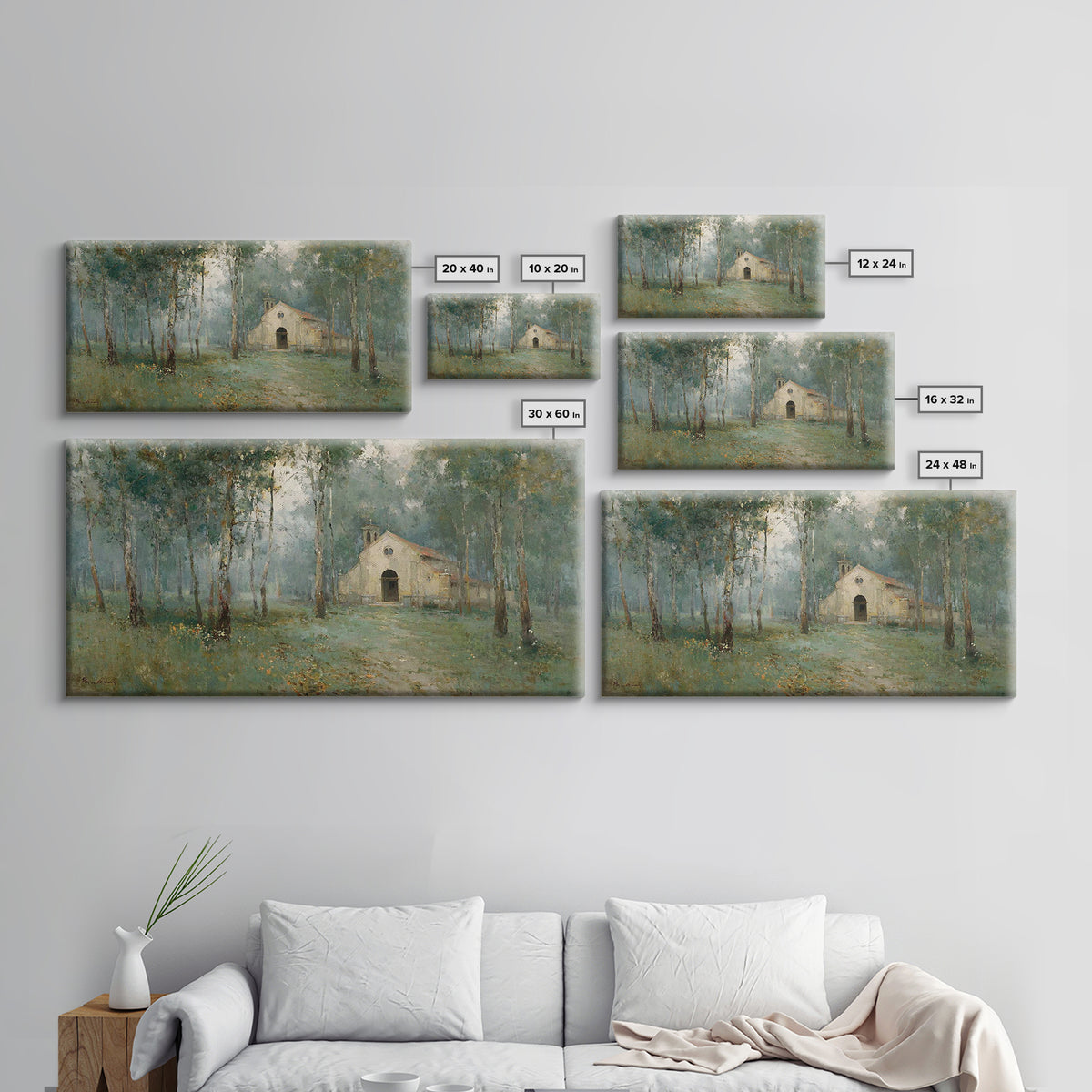 Woodland Chapel Stillness | Framed Canvas Print | Christian Art | Christian Wall Art | Christian Painting | Christian Art Canvas | Christia