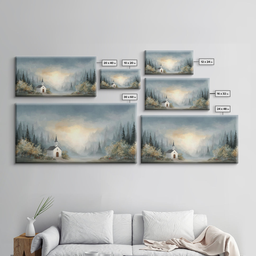 Dawn Chapel Peace – Framed Canvas Print – Christian Art – Christian Wall Art – Christian Art Canvas – Christian Gift – Christian Painting