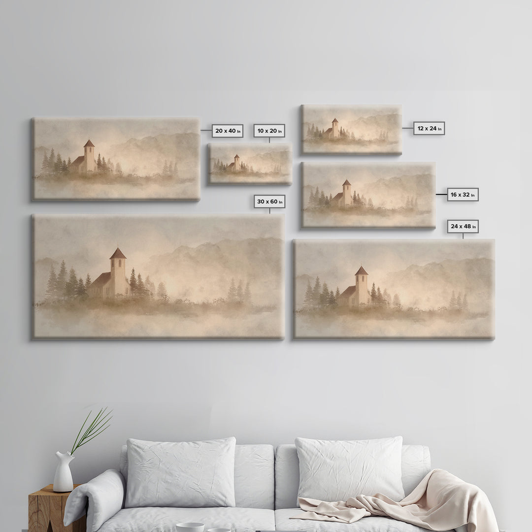 Silent Chapel Haven | Framed Canvas Print | Christian Wall Art | Christian Art Canvas | Christian Art | Christian Painting | Christian Gift