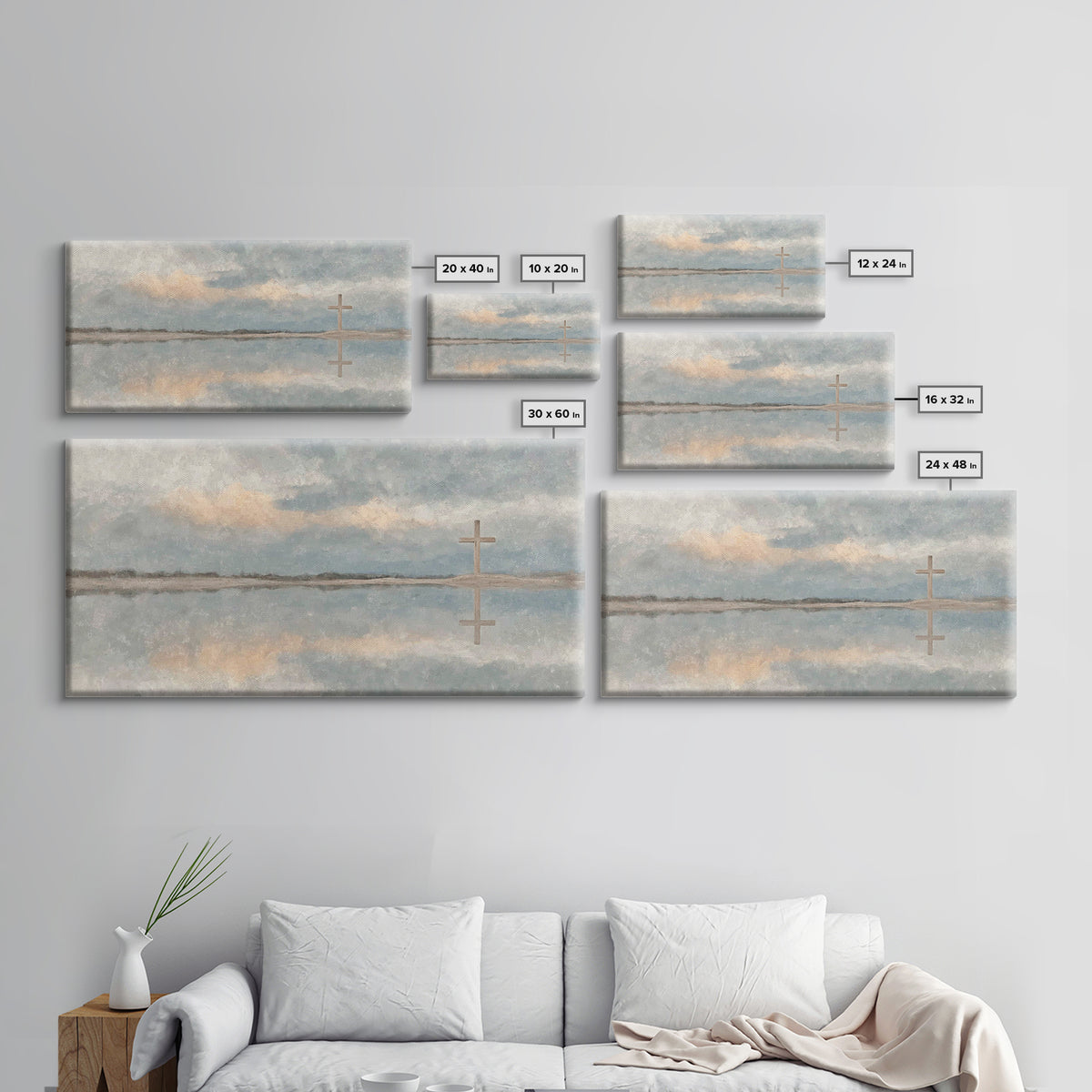 Reflected Cross Faith – Framed Canvas Print – Christian Art Canvas – Christian Wall Art – Christian Painting – Christian Art – Christian De