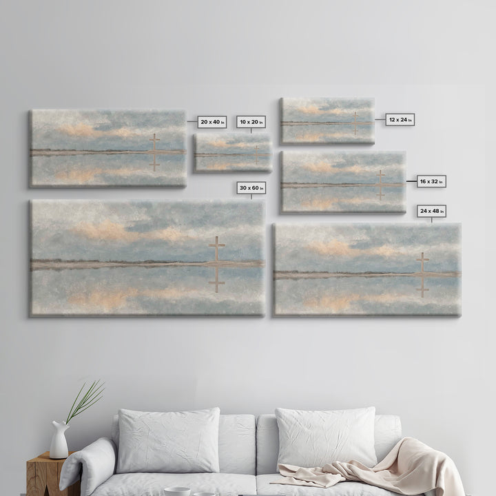 Reflected Cross Faith – Framed Canvas Print – Christian Art Canvas – Christian Wall Art – Christian Painting – Christian Art – Christian De