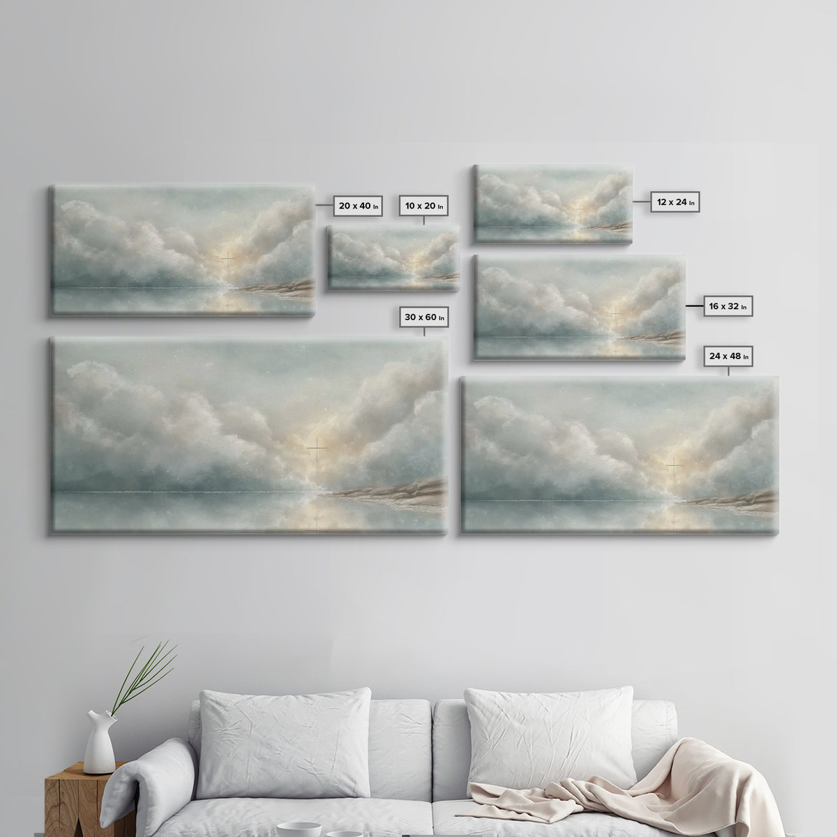 Cross In The Mist – Framed Canvas Print – Christian Wall Art – Jesus Painting – Moody Christmas Art – Christian Gift Ideas – Christian Art