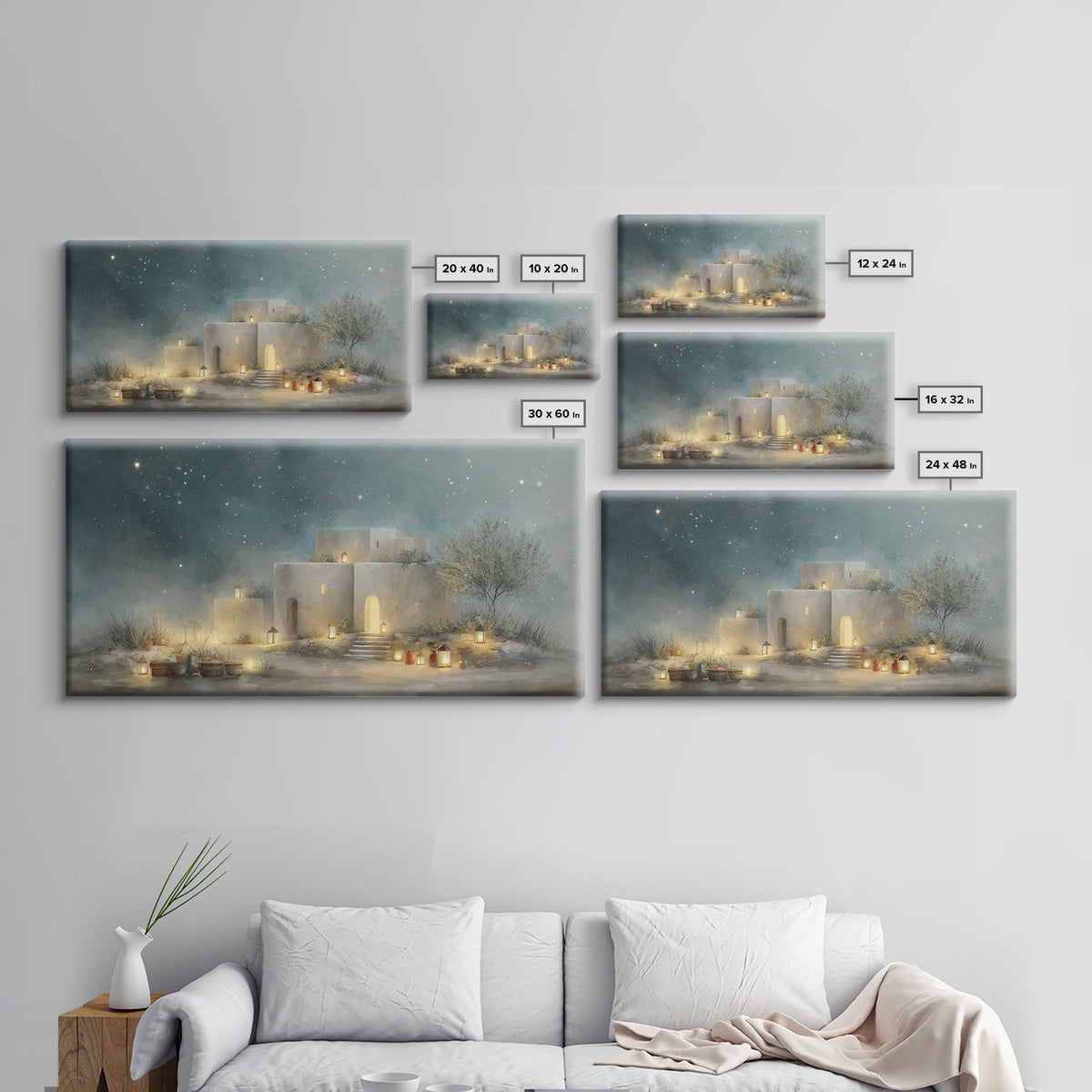 Bethlehem Glow – Framed Canvas Print – Christian Wall Art – Christian Art Canvas – Christmas Art Prints – Christian Christmas Decor – Jesus