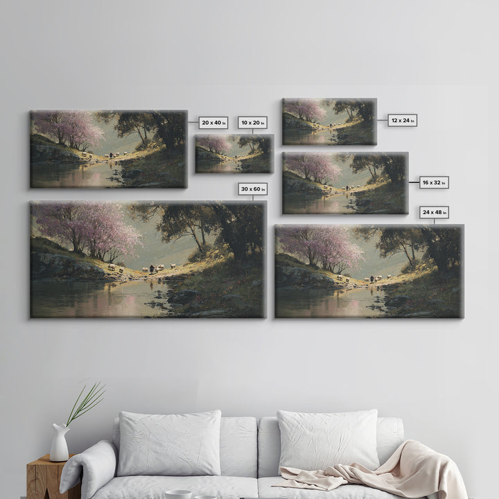Shepherd’s Path – Framed Canvas Print – Christian Art Canvas – Christian Wall Art – Christian Painting – Christmas Art – Christian Decorati