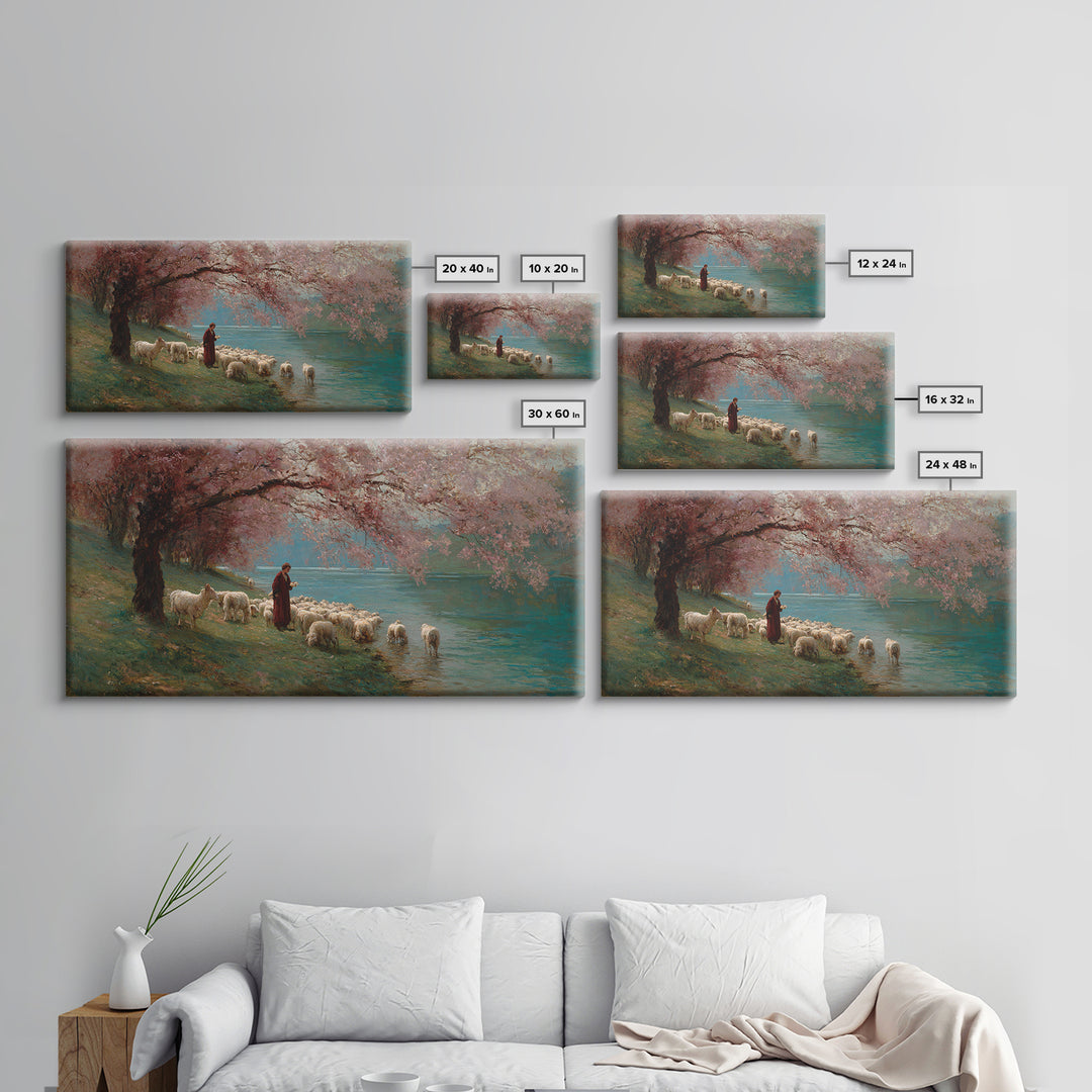 Blossom Gathering – Framed Canvas Print – Christian Art Print – Christian Wall Art – Framed Christian Art – Jesus Painting – Christian Chri