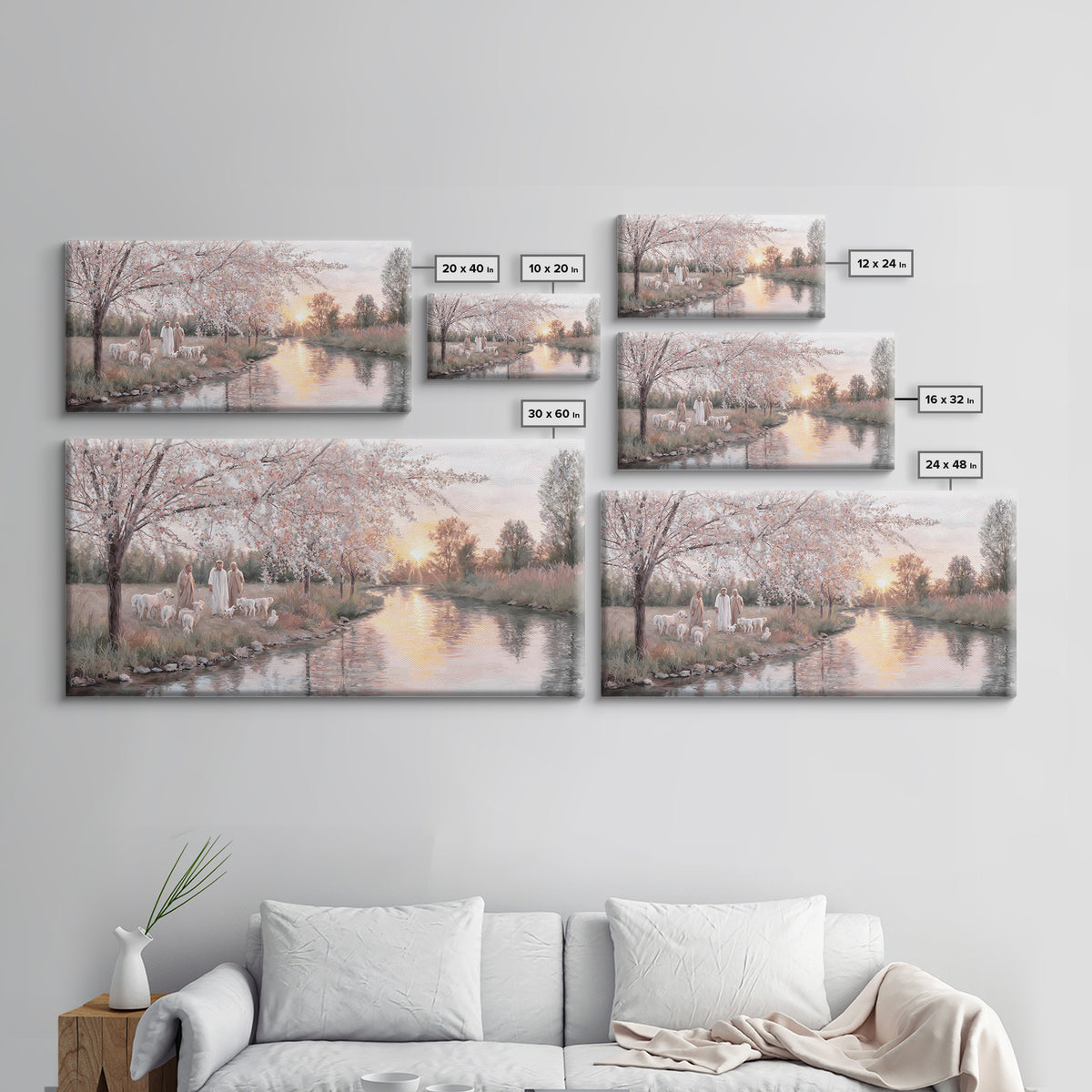 Riverside Disciples – Framed Canvas Print – Christian Art Canvas – Christian Wall Art – Jesus Painting – Christmas Art – Christian Decorati