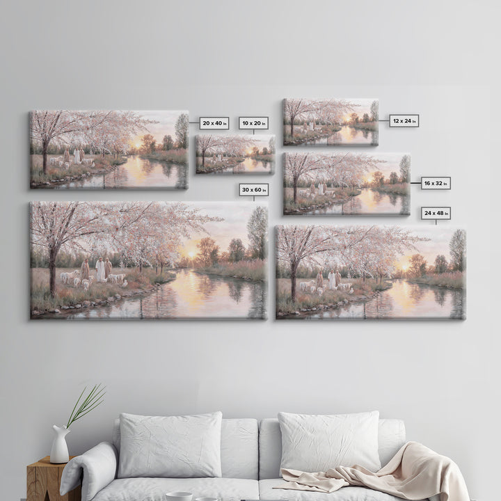 Riverside Disciples – Framed Canvas Print – Christian Art Canvas – Christian Wall Art – Jesus Painting – Christmas Art – Christian Decorati