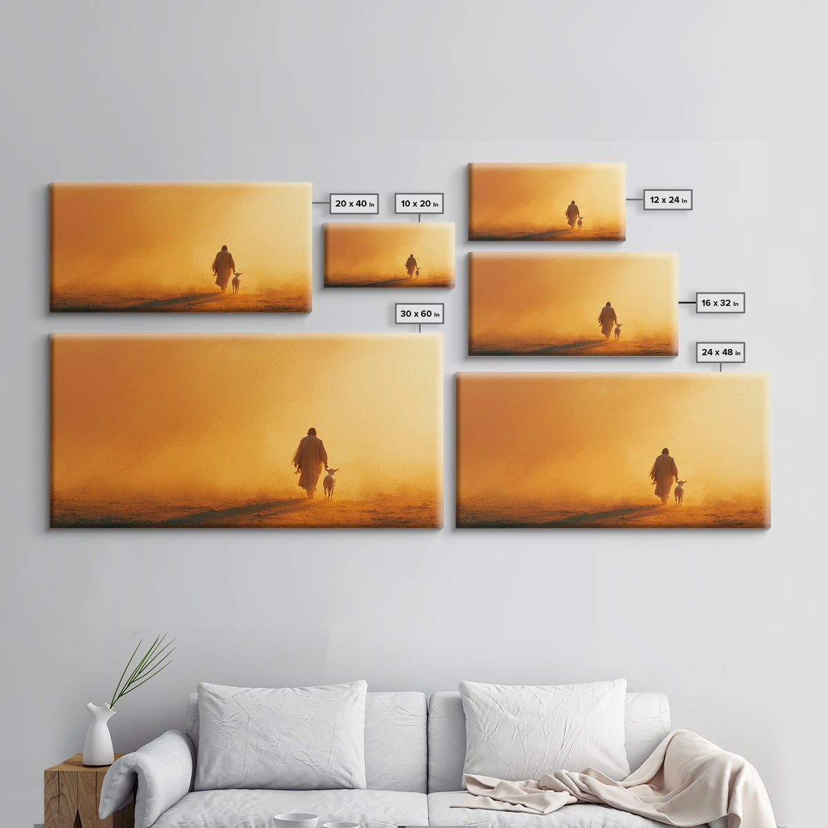 Desert Shepherd – Framed Canvas Print – Christian Wall Art – Christian Art Painting – Jesus Painting – Christian Decor – Christmas Art
