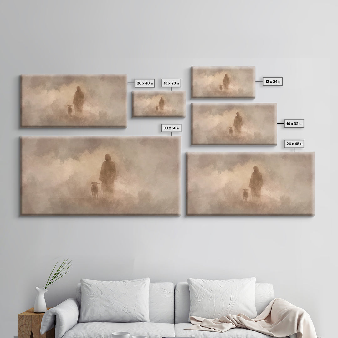 Silent Guidance – Framed Canvas Print – Christian Art Canvas – Christian Wall Art – Minimalist Christian Art – Jesus Painting – Christian G