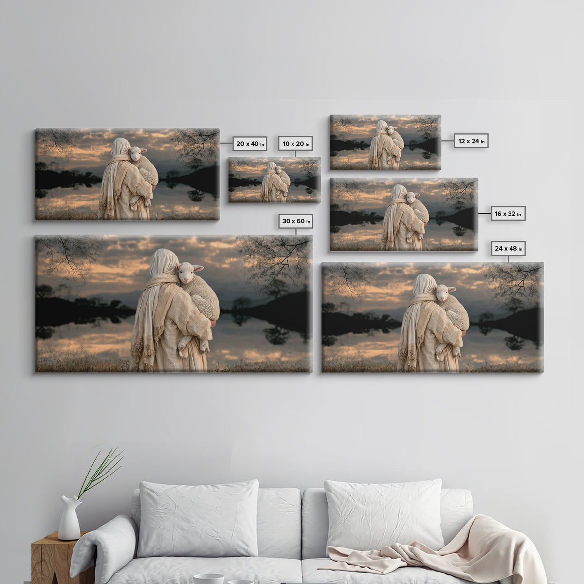 Lamb Of Comfort – Framed Canvas Print – Christian Wall Art – Jesus Painting – Christian Art Canvas – Christian Gift Ideas – Christmas Art