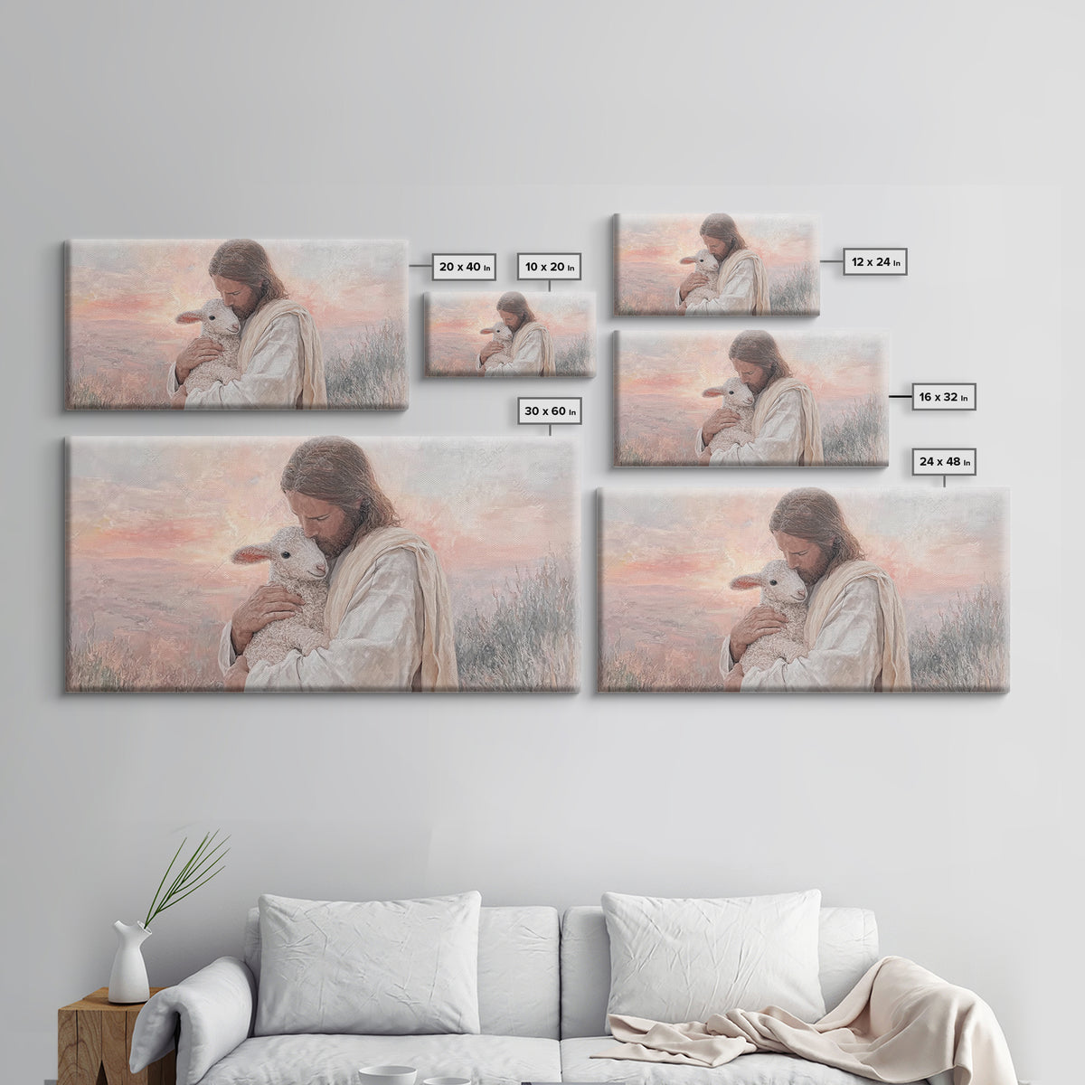 Shepherd's Embrace – Framed Canvas Print – Christian Wall Art – Jesus Painting – Christian Art Canvas – Christian Christmas Art
