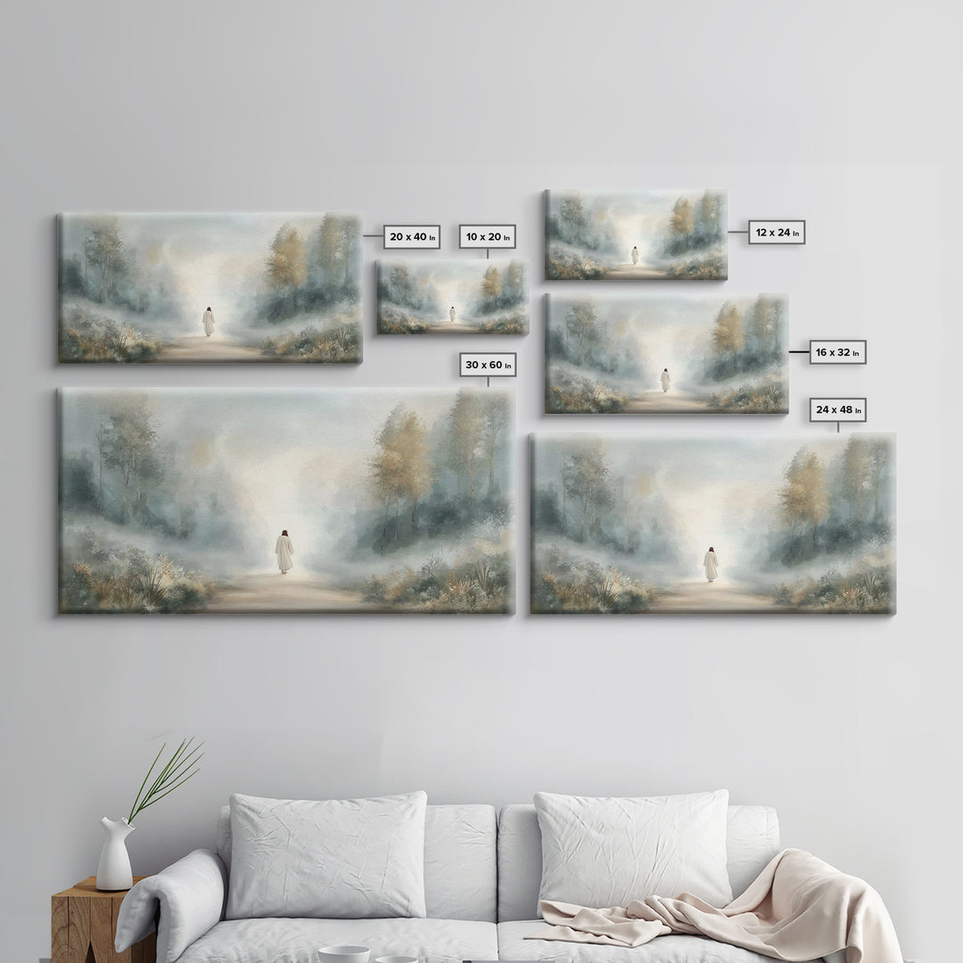 Misty Refuge – Framed Canvas Print – Christian Art – Christian Art Canvas – Large Christian Painting – Jesus Canvas Art