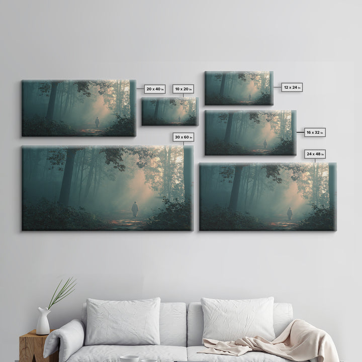 Forest Of Grace, Framed Canvas Print, Christian Wall Art, Christian Christmas Art, Jesus Painting, Modern Christian Art