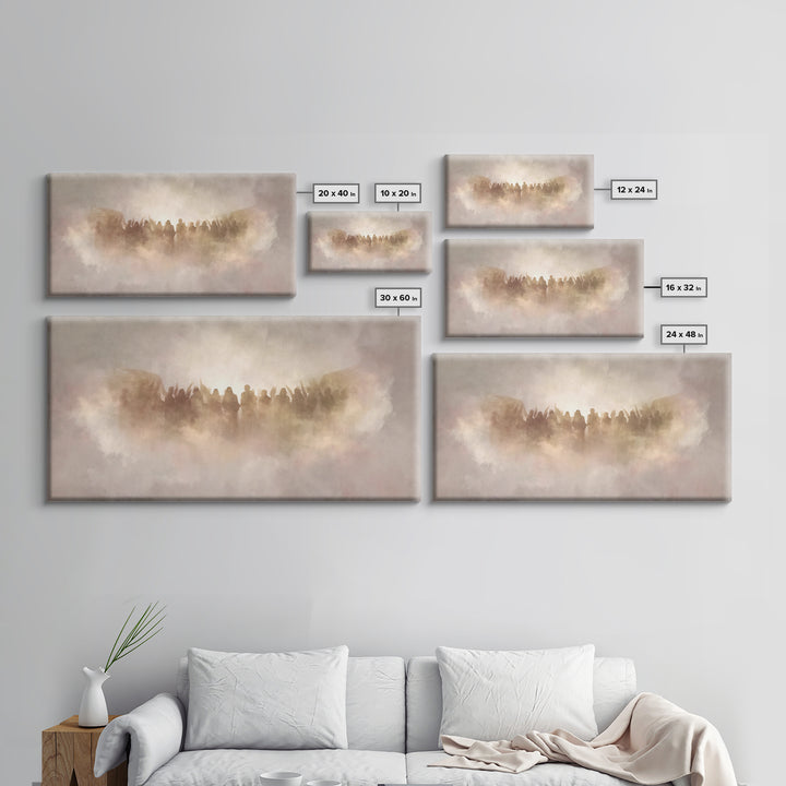 Clouds Of Glory - Framed Canvas Print - Christian Art Print - Subtle Christian Art - Christmas Art Prints - Christian Decor For Home - Vint